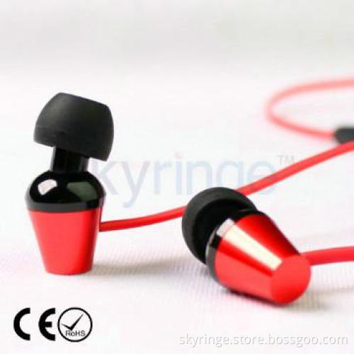 Flat cable earphone flat earphone with metal earlap under CE and Rohs